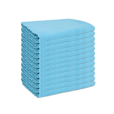 Monarch Brands Edgeless Microfiber Cloths - 16in x 16in, Blue, 180PK M915101B-EL-CS